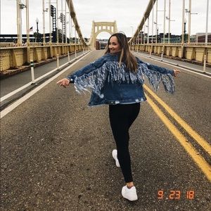 Missguided Fringe Jean Jacket